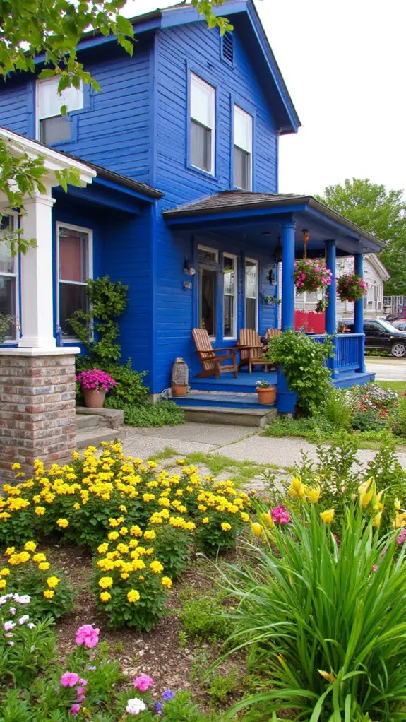 bold blue lush greenery