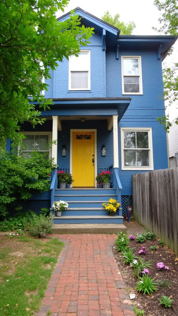 bold blue vibrant doors
