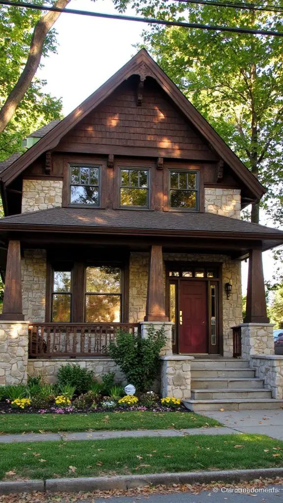 bold brown and light stone