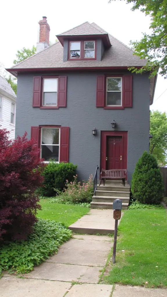 bold burgundy sleek gray