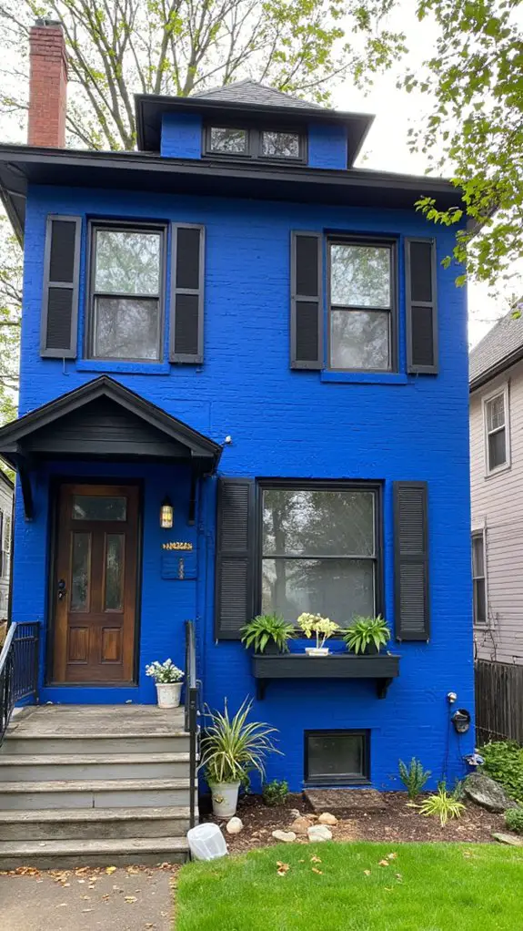 bold cerulean with charcoal