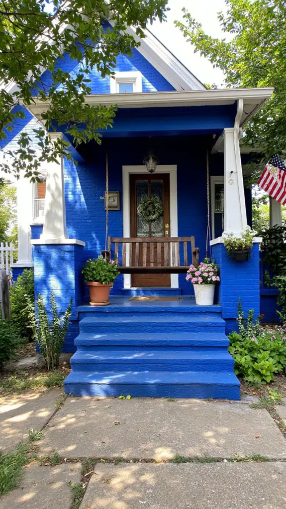 bold cobalt blue exterior
