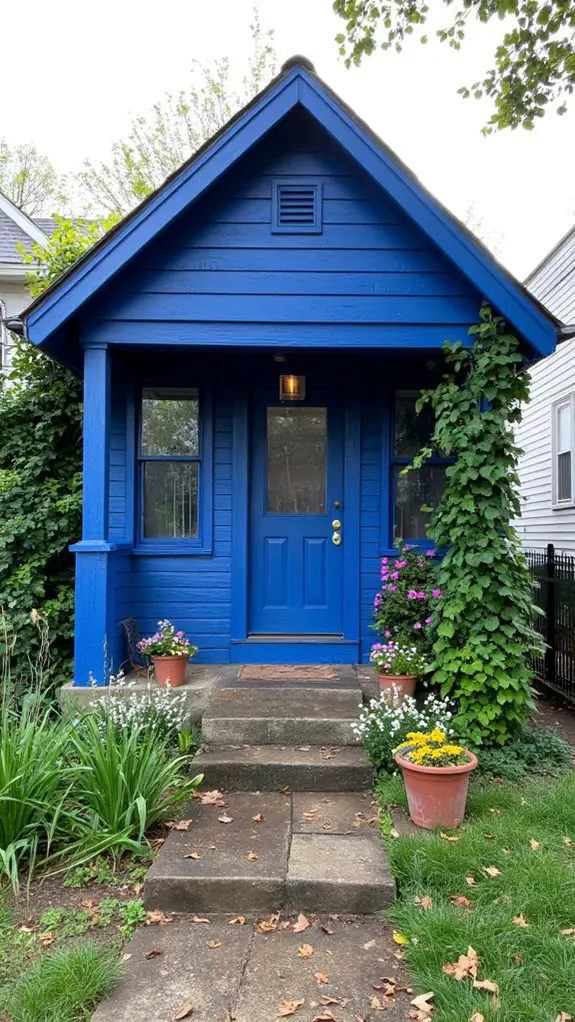 bold cobalt blue exterior
