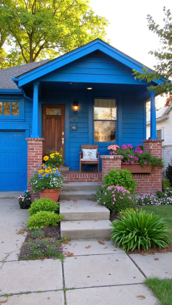 bold cyan integrated planters