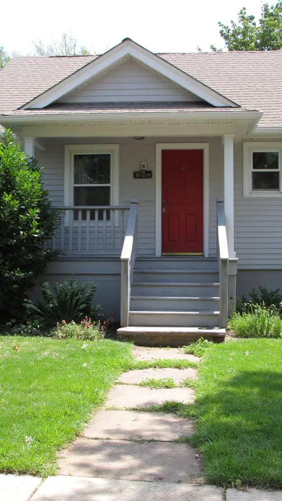 bold door enhances gray