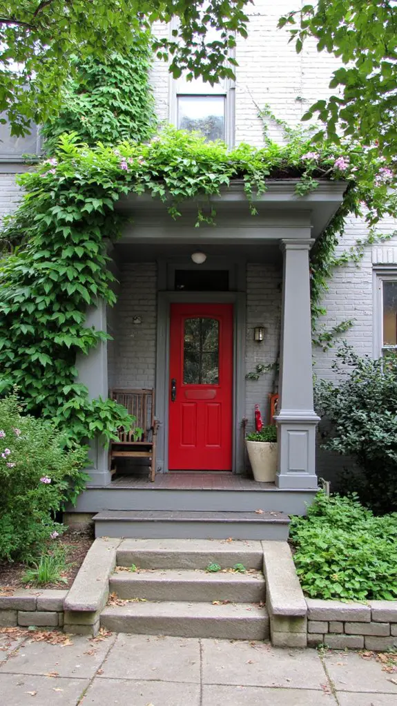 bold doors enhance gray homes