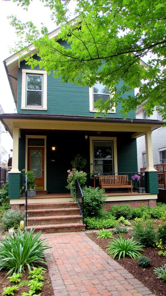 bold forest green home