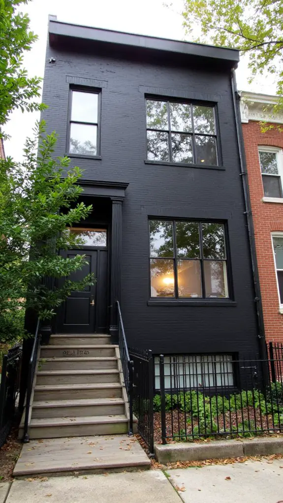 bold gray townhouse elegance