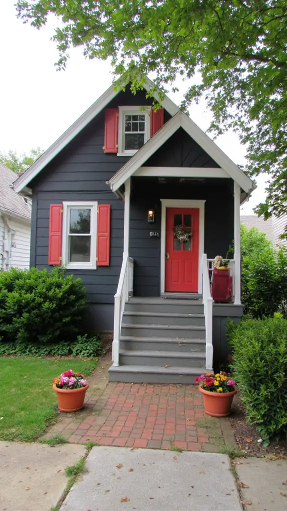 bold gray vibrant coral