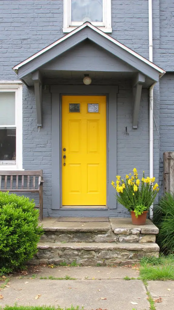 bold gray vibrant yellow