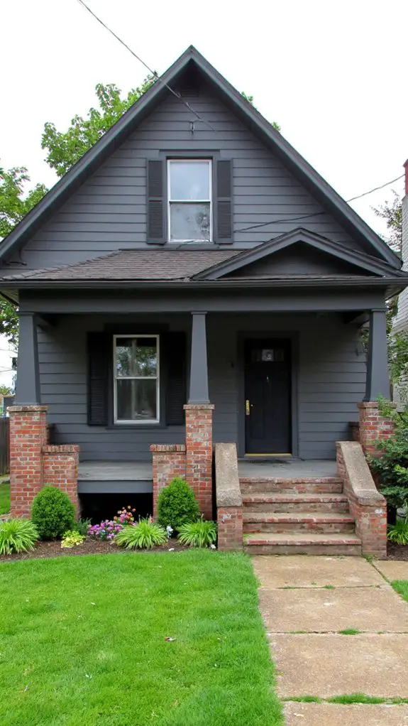 bold gray with black shutters