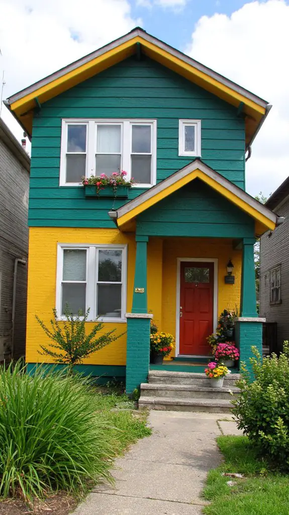 bold hues enhance exteriors