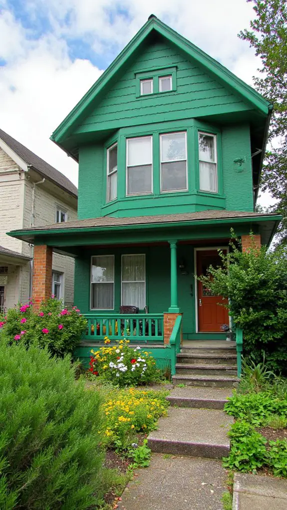 bold kelly green architecture