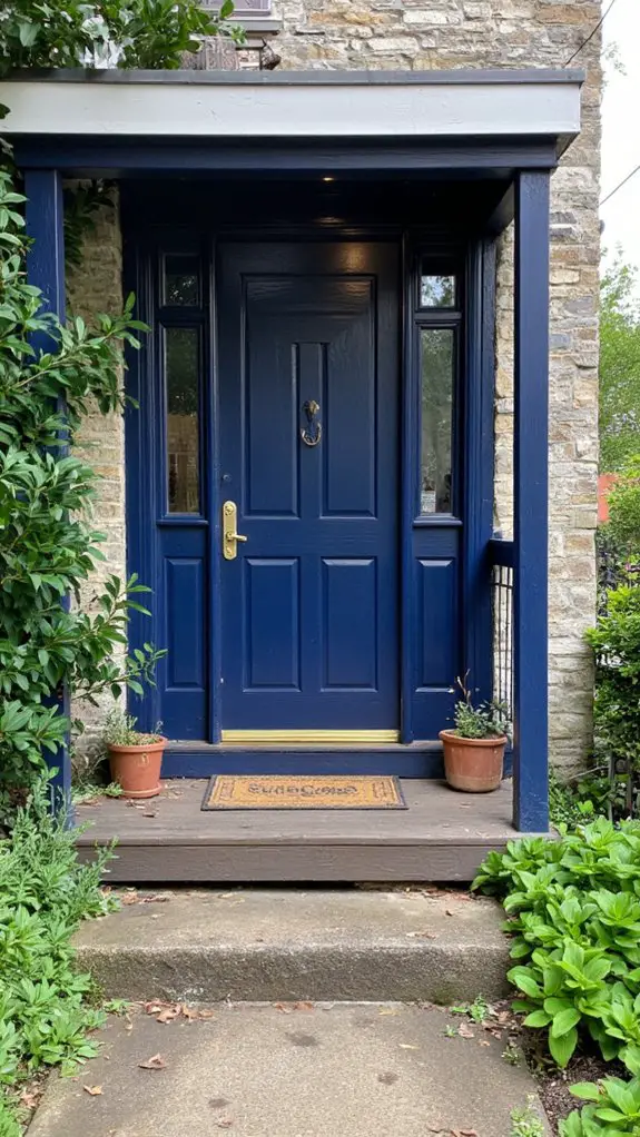 bold midnight blue entrance