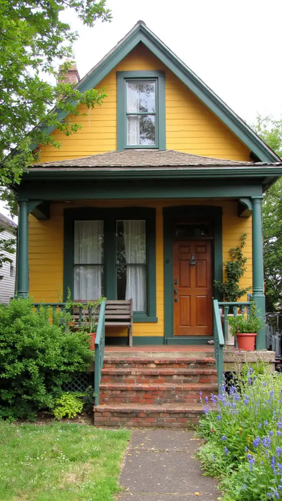 bold mustard olive combination