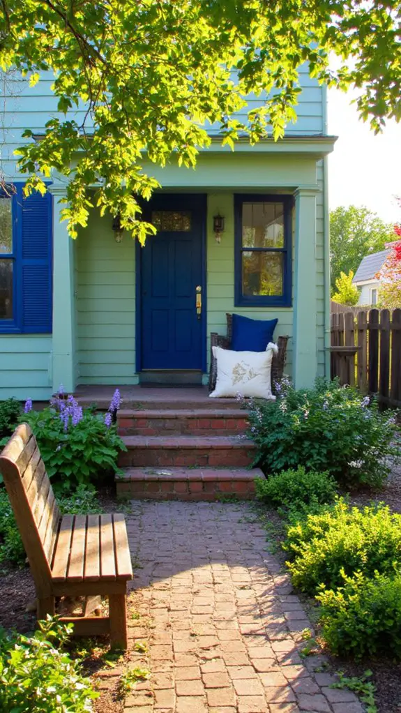 bold navy and lush greens