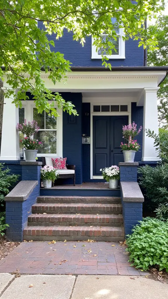 bold navy blue contrast