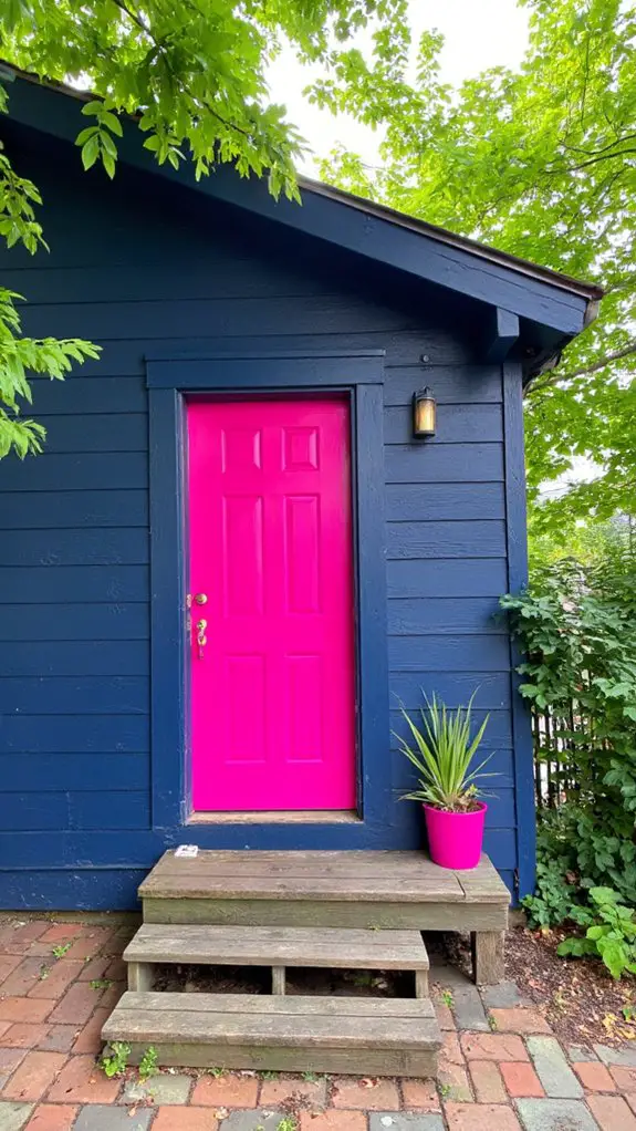 bold navy pink contrast