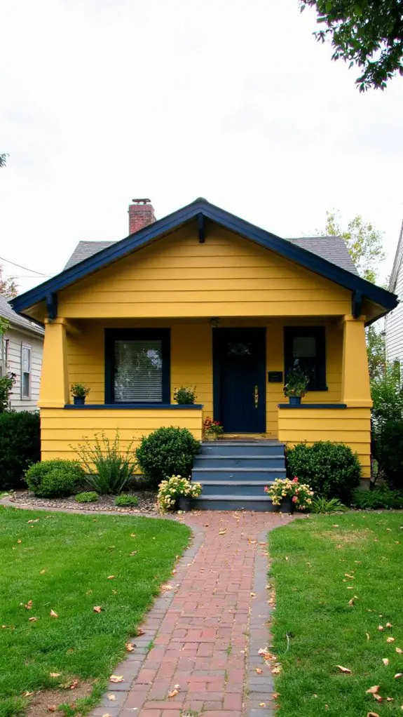 bold navy trim contrast