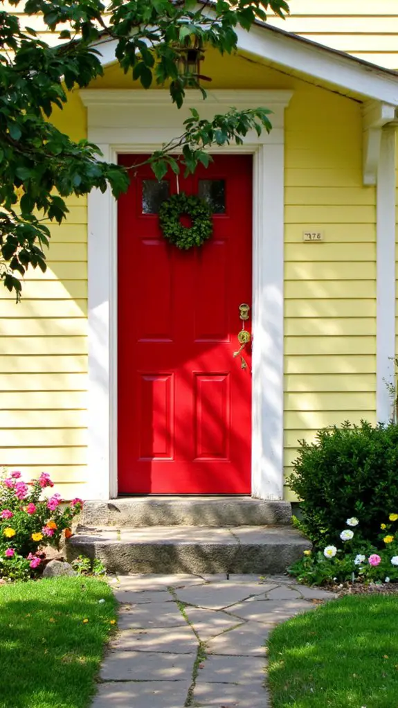 bold red door contrast