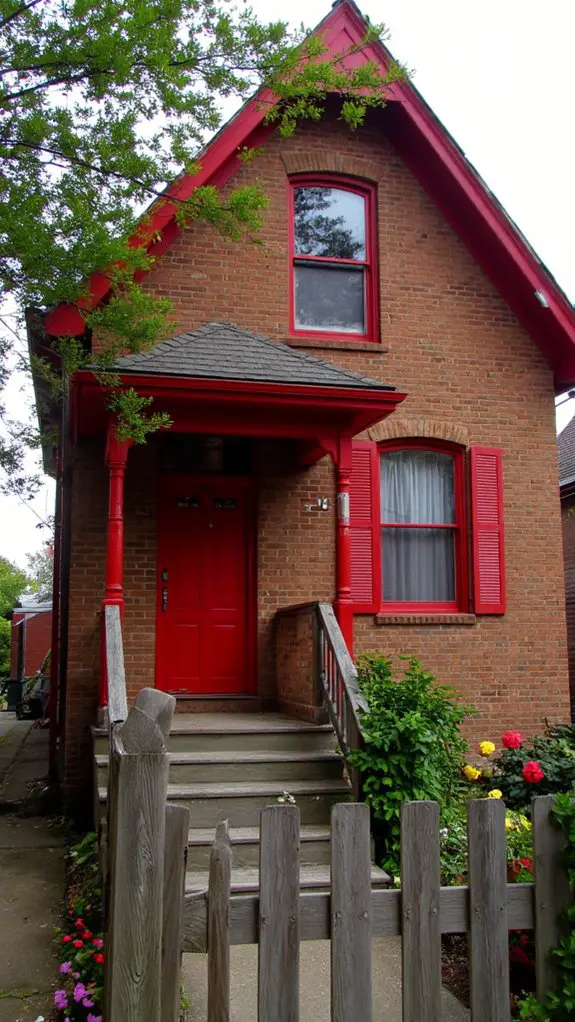 bold red trim contrast