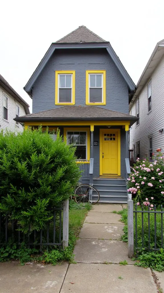 bold slate gray and yellow