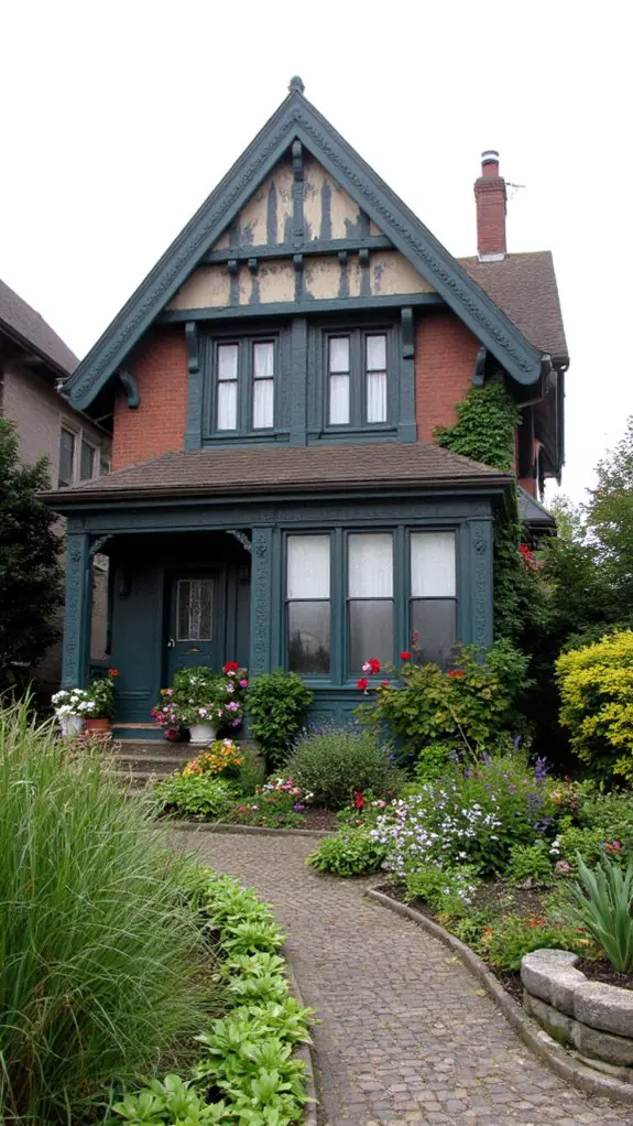 bold teal enhances tudor