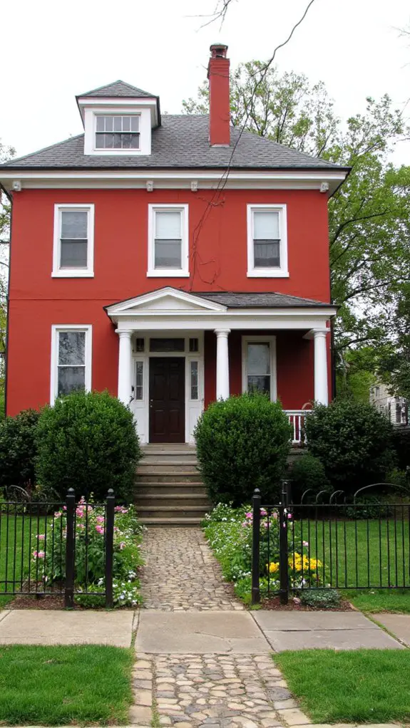 bold terracotta red exterior