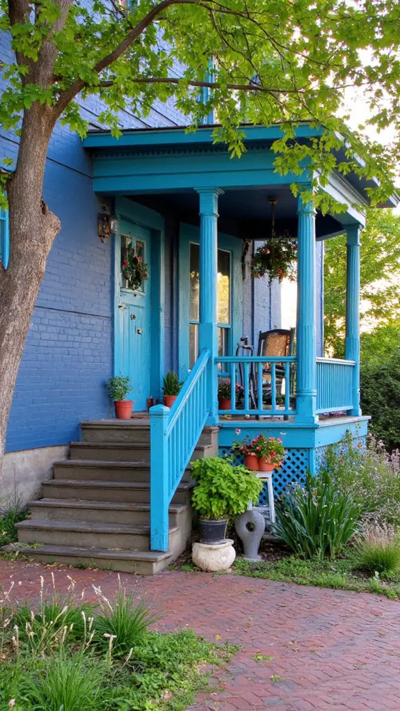 bold turquoise home exterior