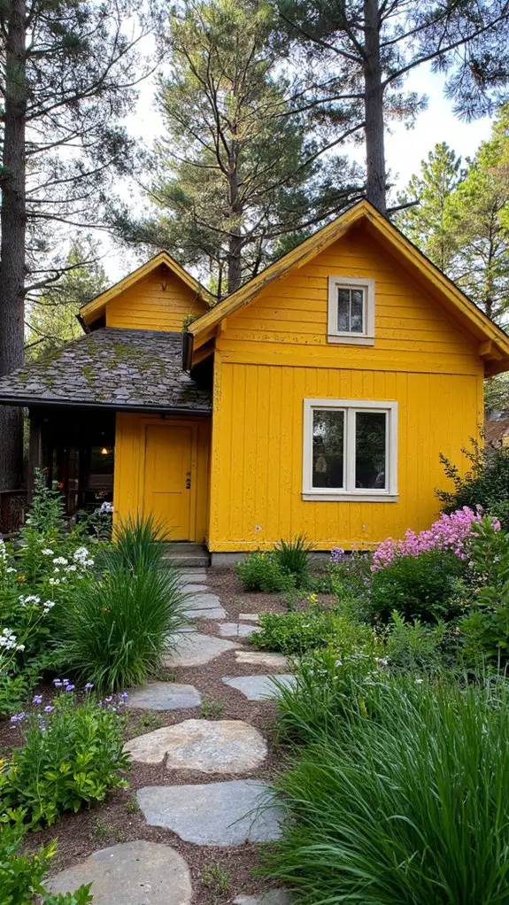 bold yellow chalet retreat