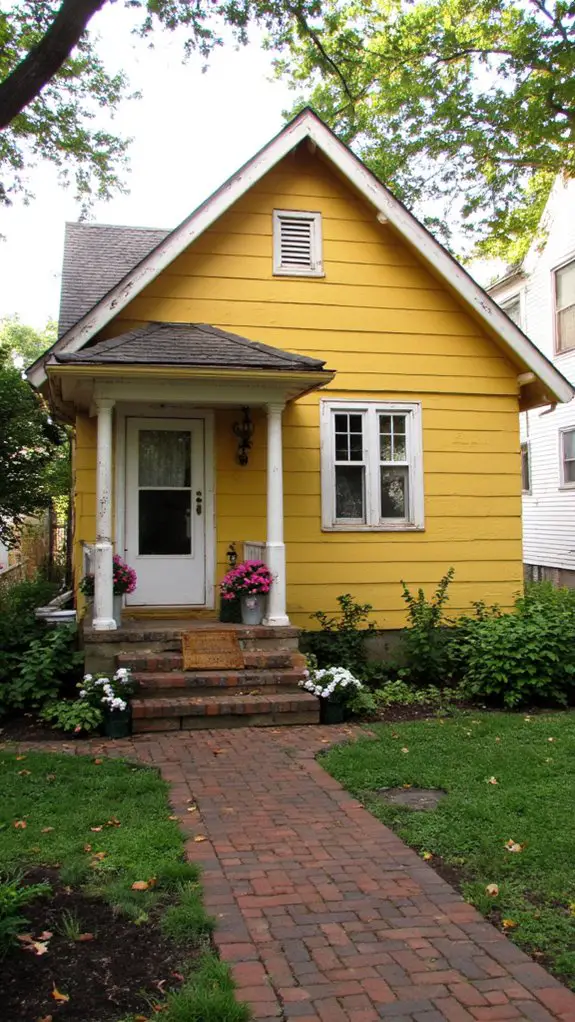 bold yellow vintage white