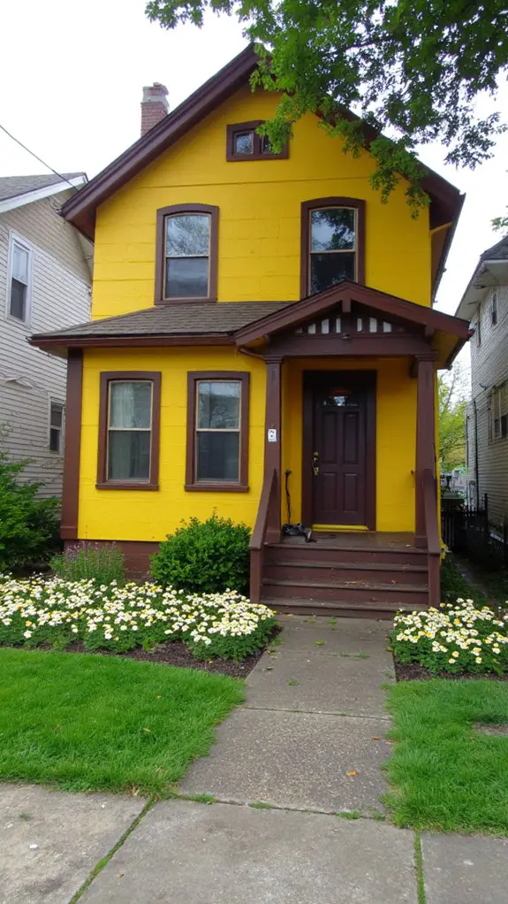 bold yellow warm brown