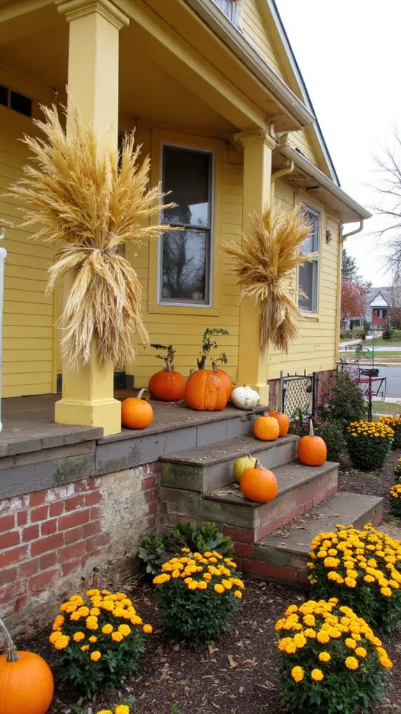 bountiful cornstalk fall decor