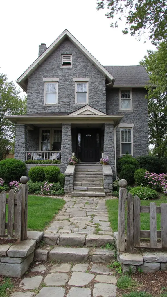 brick and stone combination