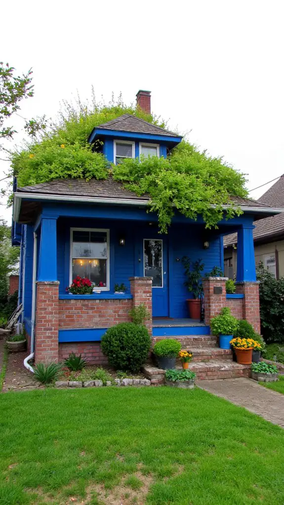 bright blue home garden