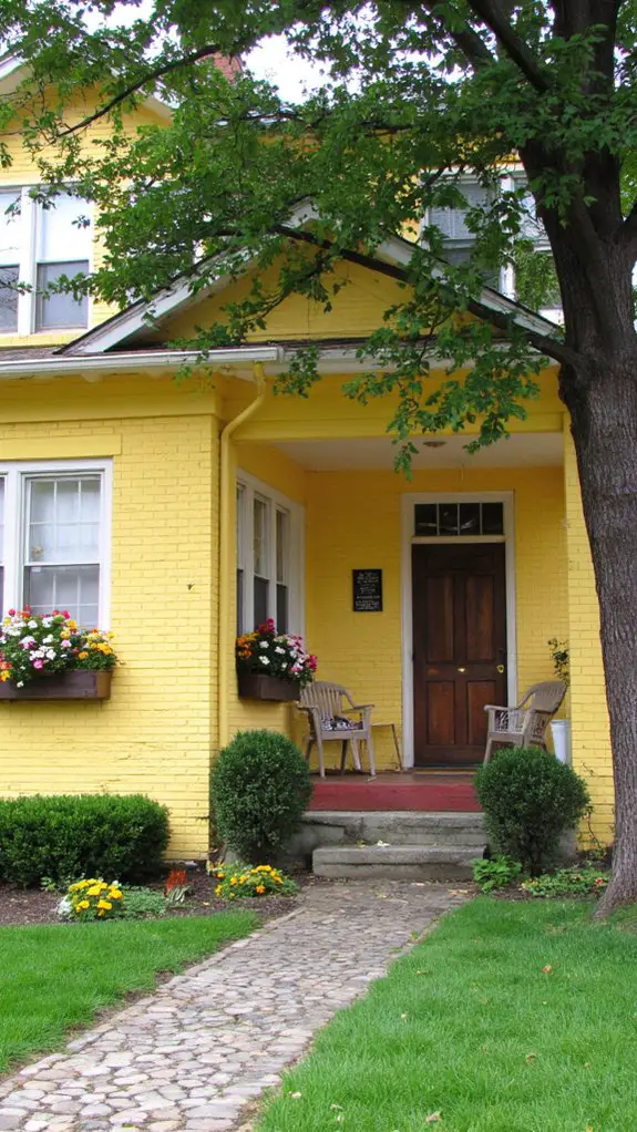 bright cheerful home exterior