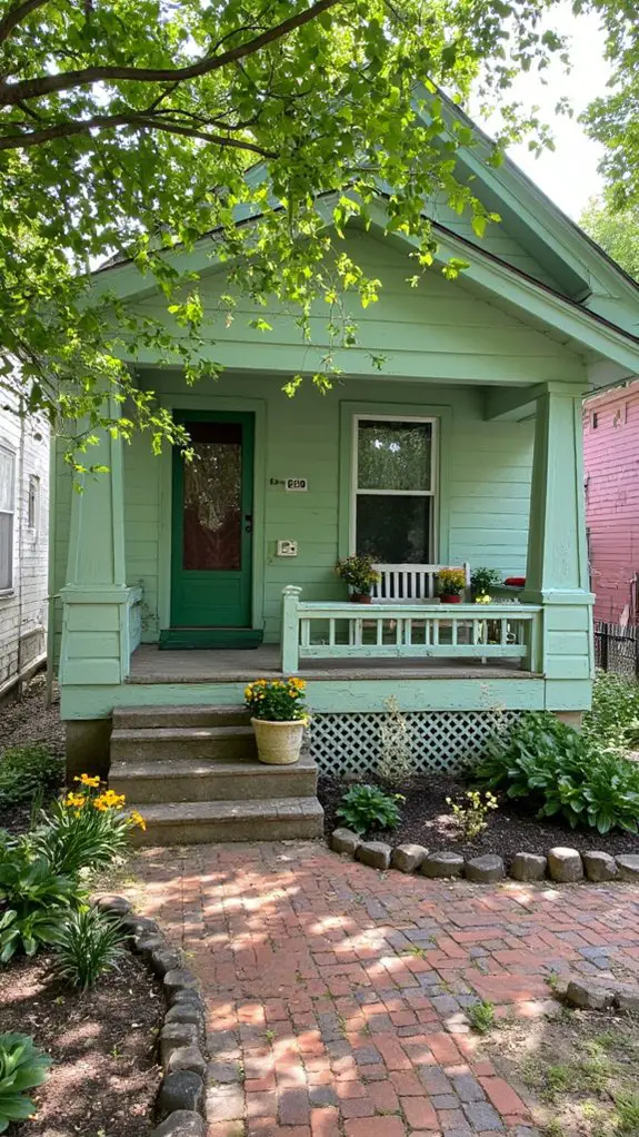 bright green bungalow charm