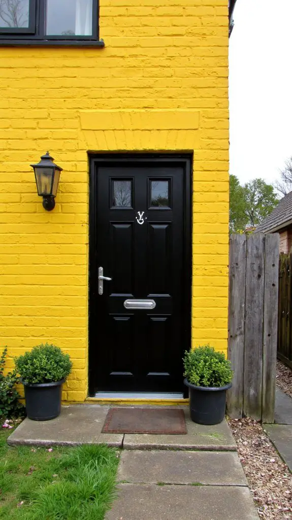 bright yellow black door