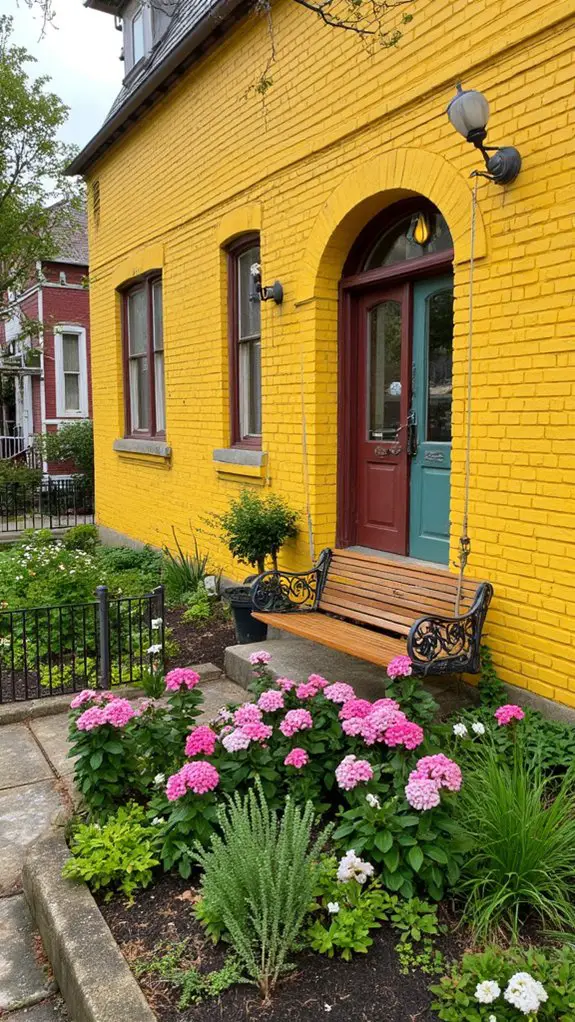 bright yellow brick lighting