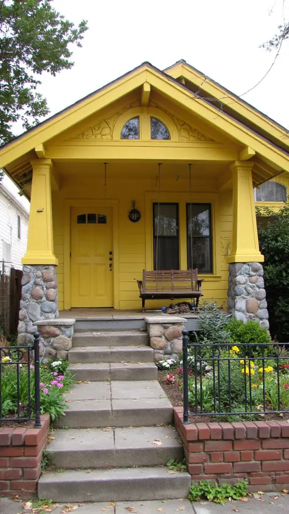 bright yellow charming architecture