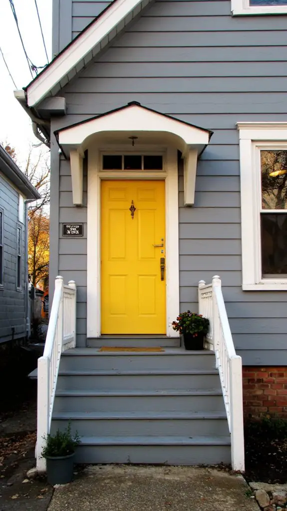 bright yellow door contrast