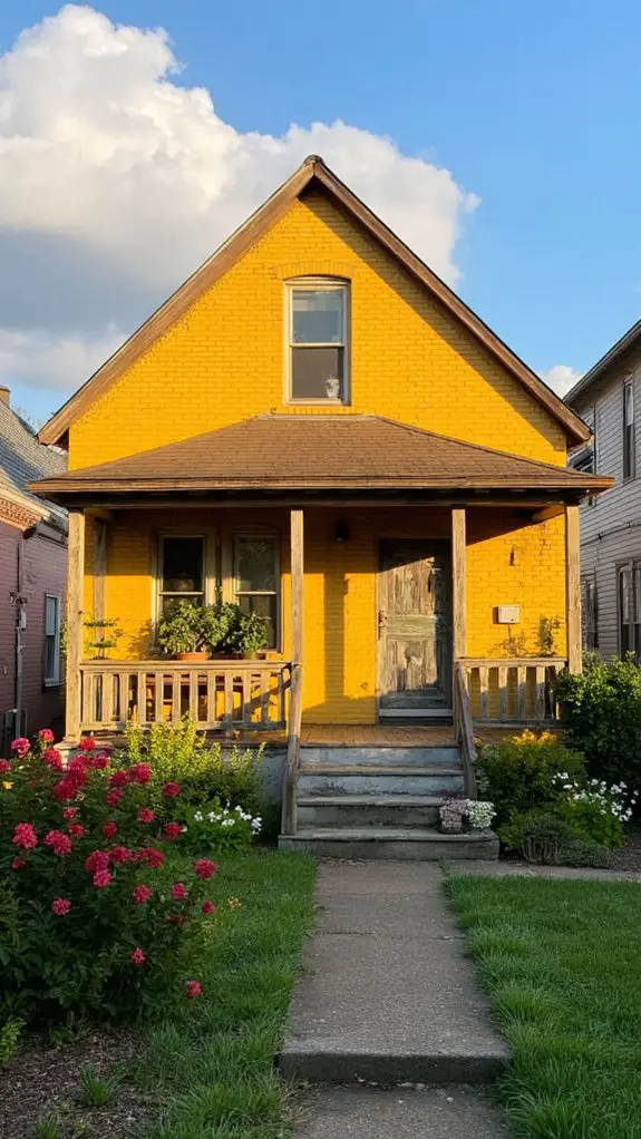 bright yellow farmhouse charm