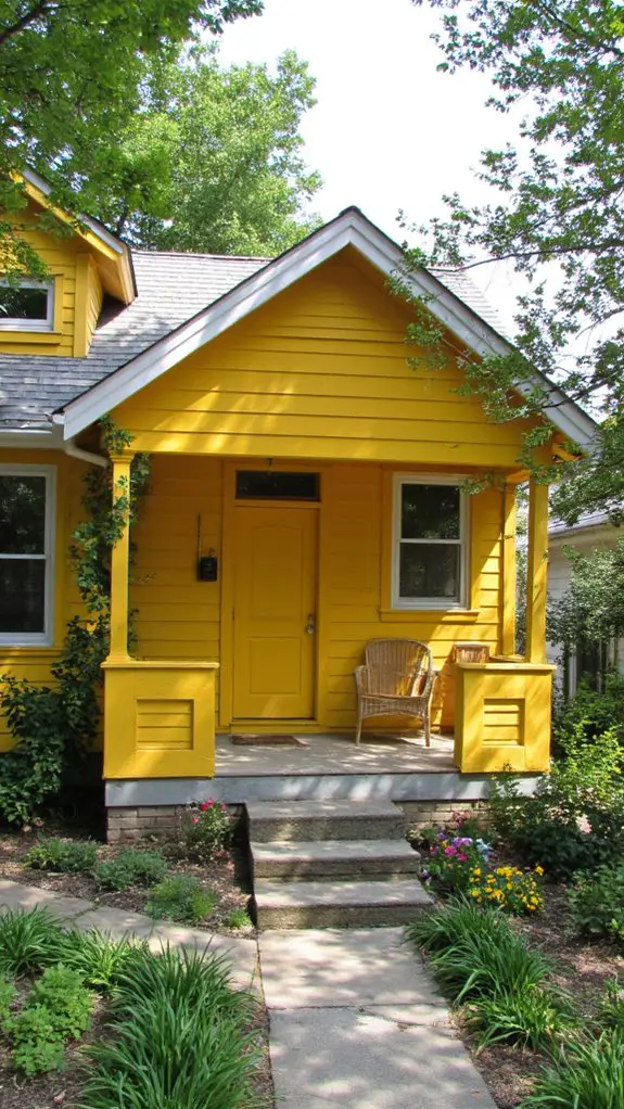 bright yellow grey roof