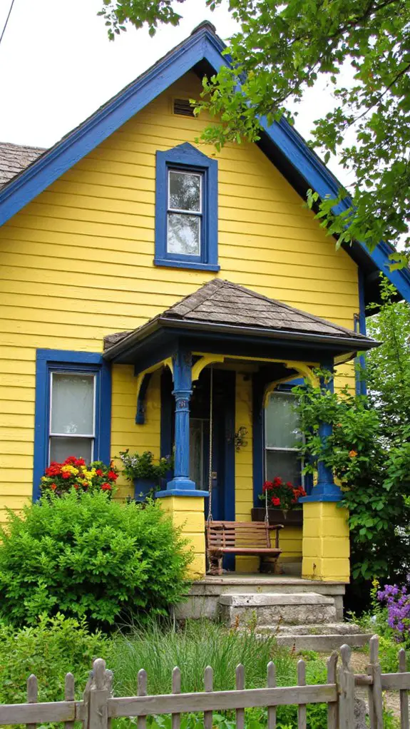 bright yellow navy blue