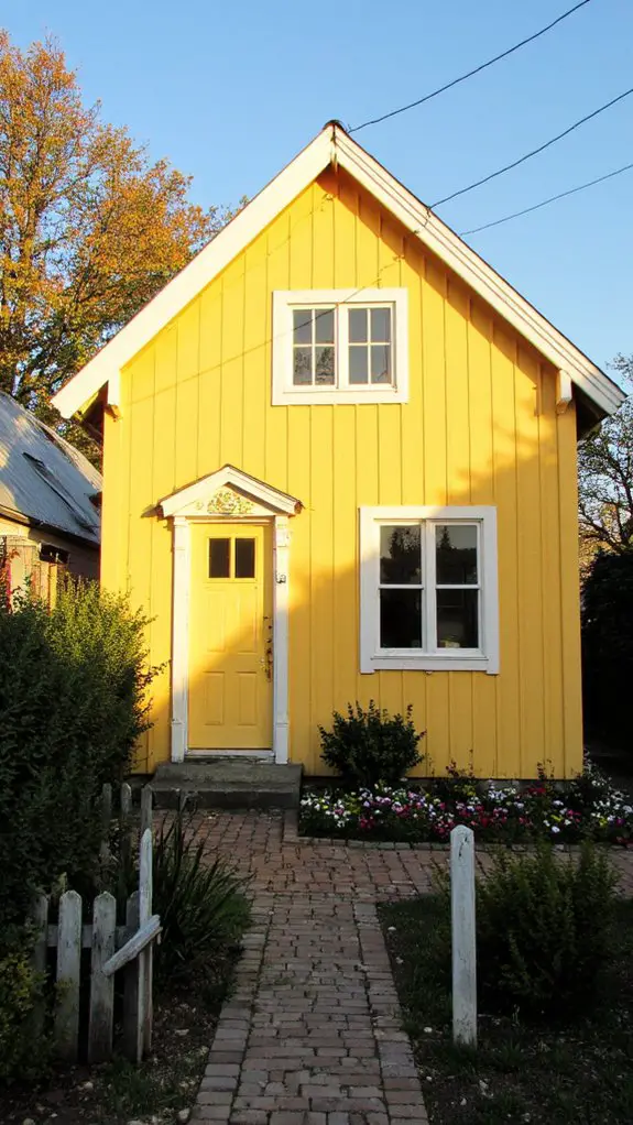 bright yellow white trim