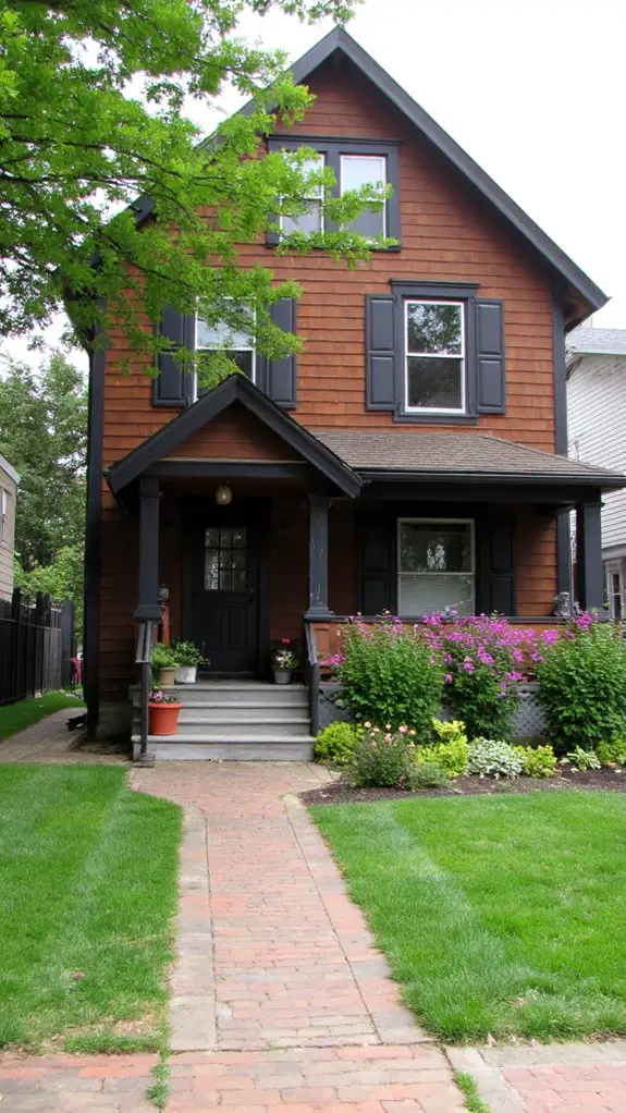 brown cape cod with black