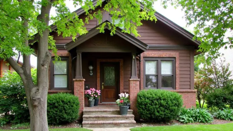brown house with red brick