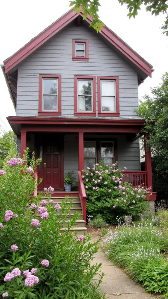 burgundy accents enhance elegance