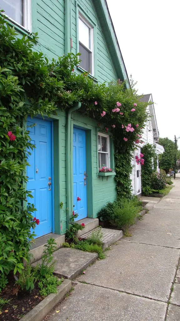 calming green and blue