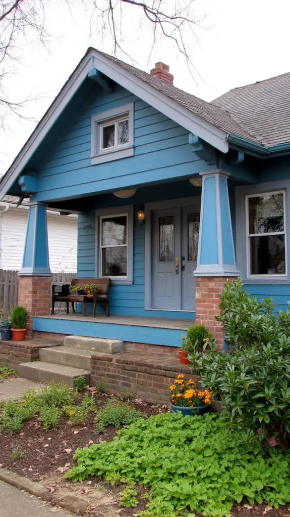 calming ocean blue accents